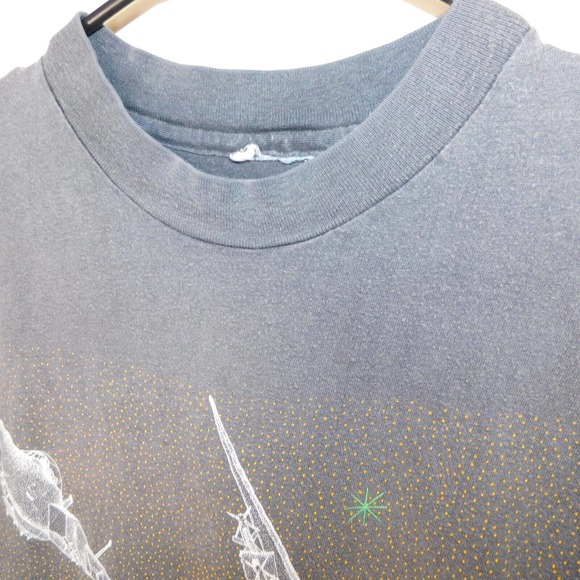 Vintage 80s Fighter Jet F-15 Eagle Plane Faded Shirt Adult XL Single Stitch RARE - Picture 2 of 15